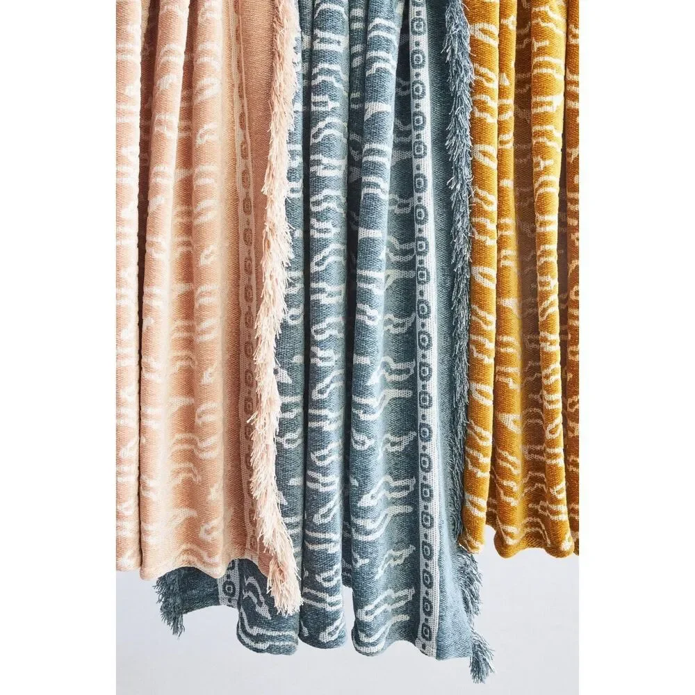 New Anthropologie Jacquard Chenille Roseto Throw Blanket Size 50